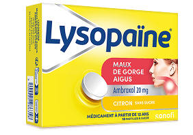 Médicament Lysopaine Maux de gorge aigus - Citron sans sucre